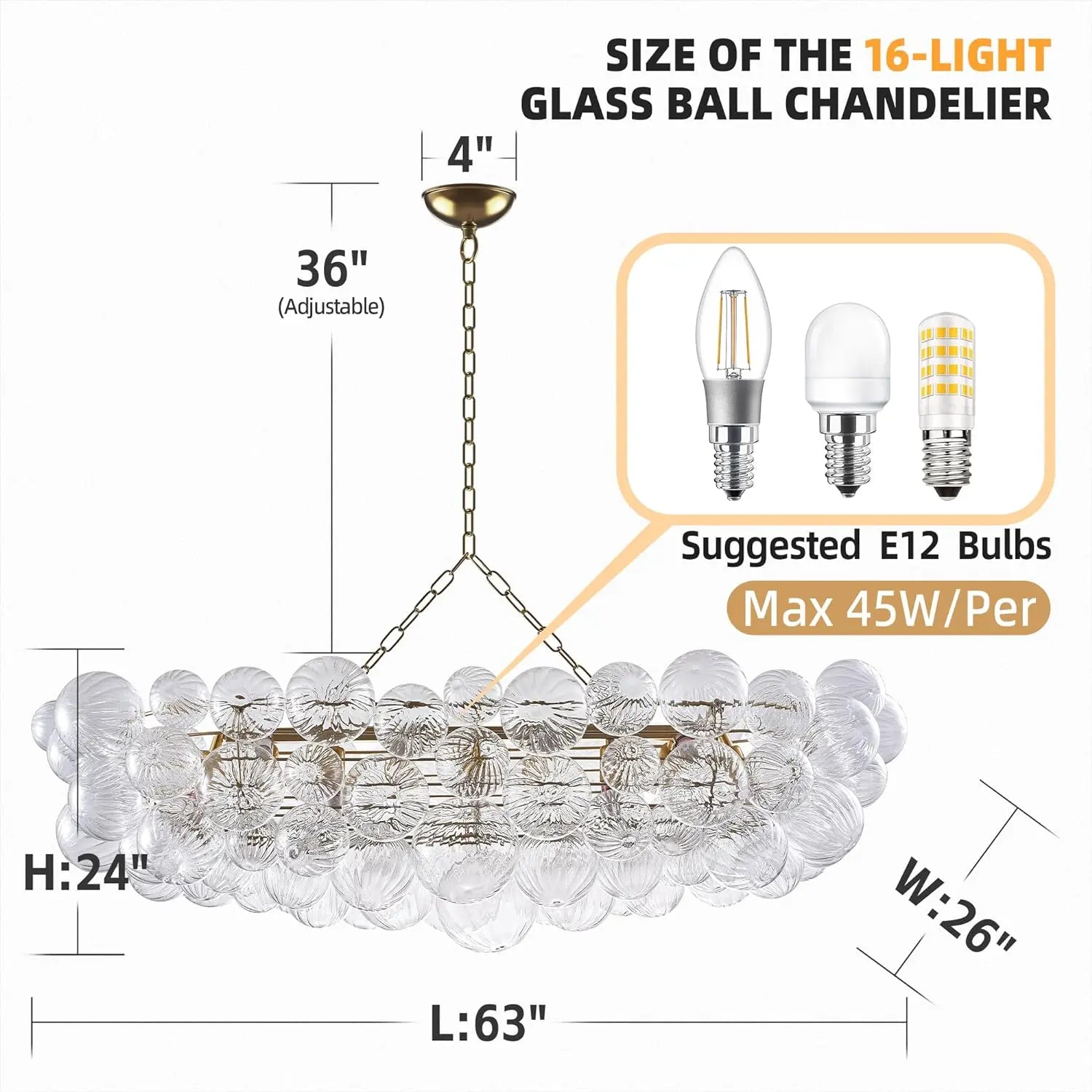 Afralia™ Nordic Bubble Ball Pendant LED Glass Kitchen Living Room Modern Lighting