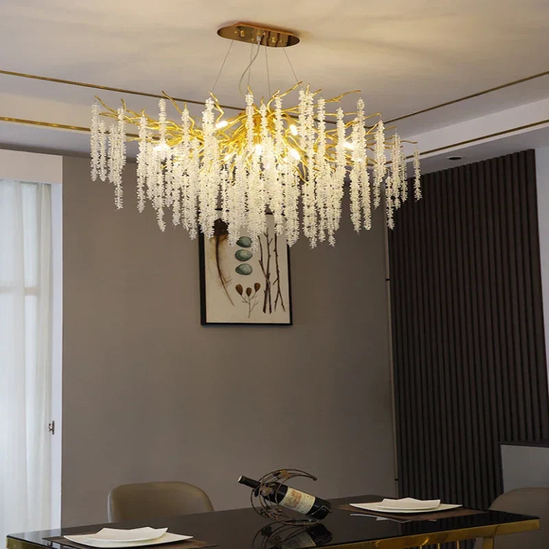Afralia™ Crystal Chandeliers: Luxury LED Ceiling Pendant Lamps for Home Villa Living Room.