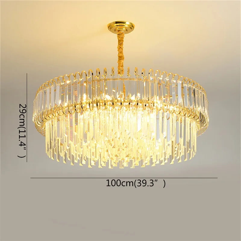 Afralia™ Light Luxury Crystal Chandelier for Dining, Living, & Bedroom - Modern, Simple Design