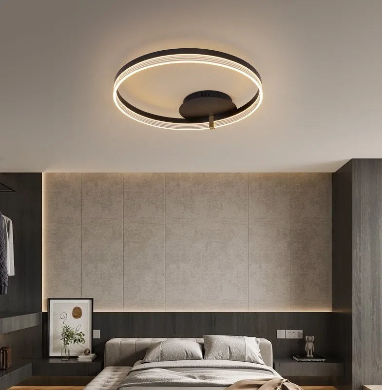 Afralia™ Modern Minimalism Round Ring Ceiling Lamp LED Lighting Fixture