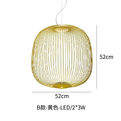 Afralia™ Spokes Bird Cage Pendant Light for Creative Interior Lighting