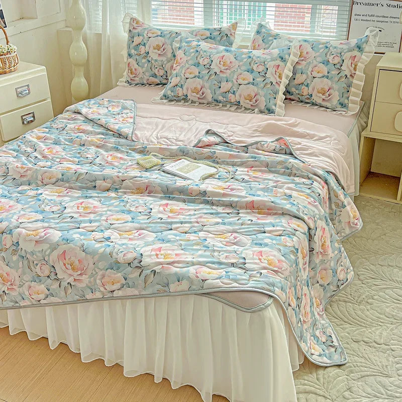 Afralia™ Floral Summer Cooling Quilt for Double Single Bed - Soft & Breathable