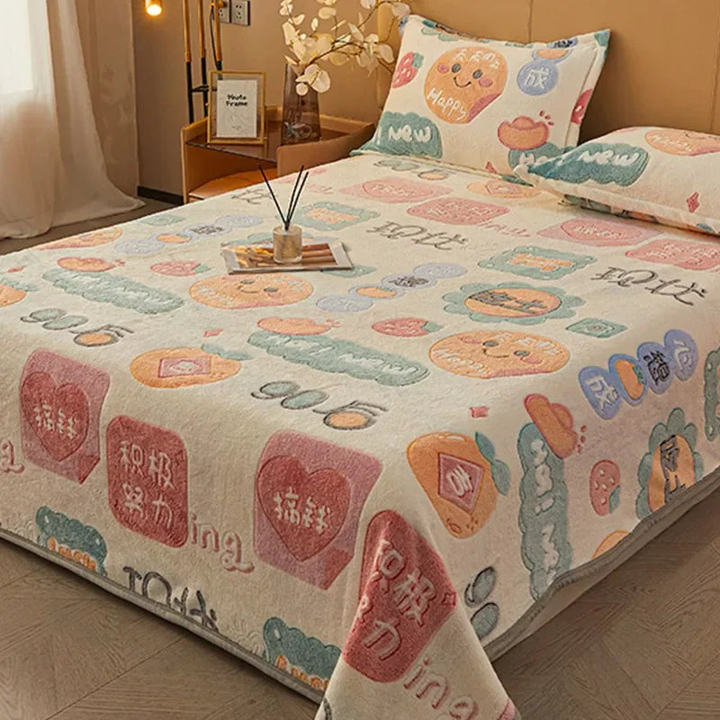 Afralia™ Cartoon Flannel Blanket: Cozy All-Season Sofa Cover & Bed Sheet