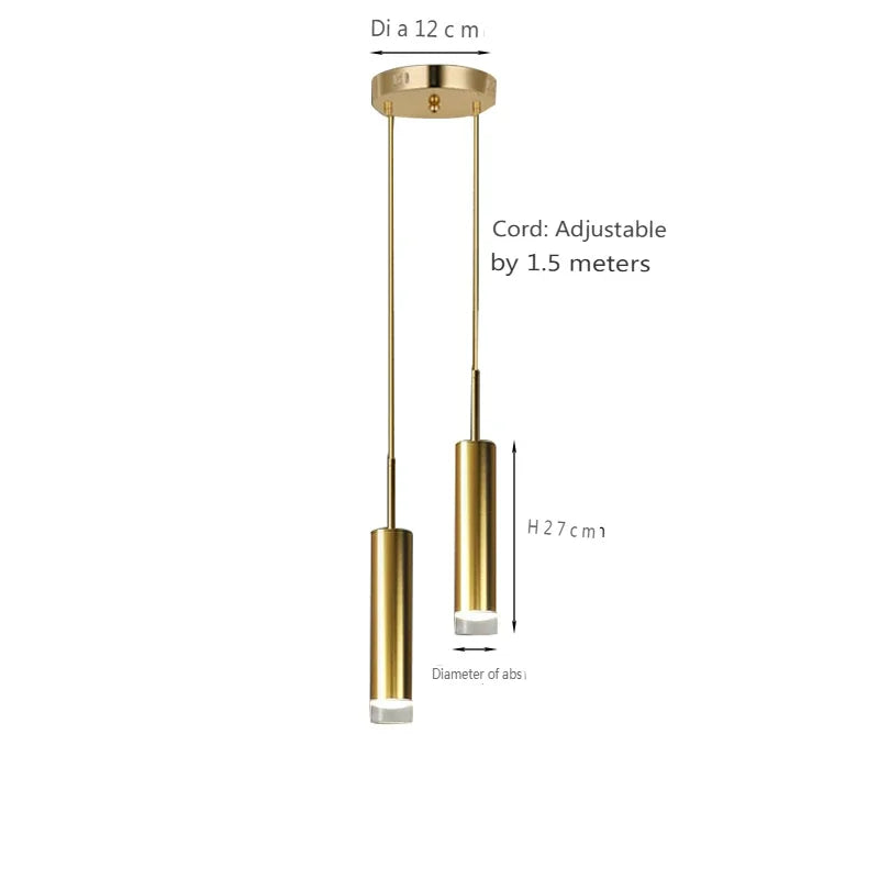 Afralia™ Modern Tube LED Pendant Light for Bedroom, Hotel, and Restaurant Decoration