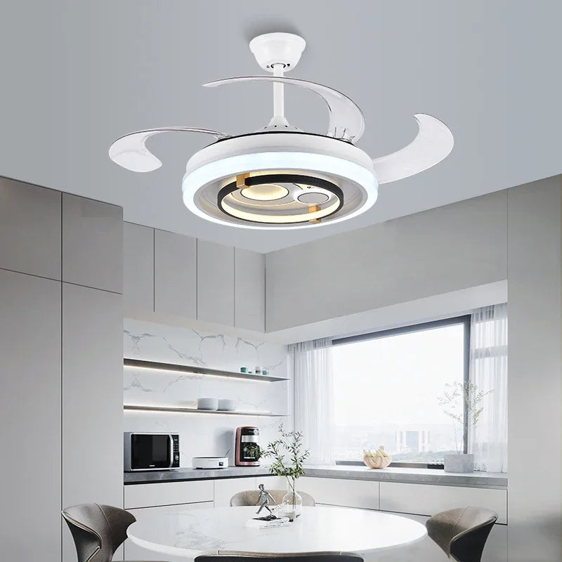 Afralia™ Smart Ceiling Fan Light with Remote Control Silent Design