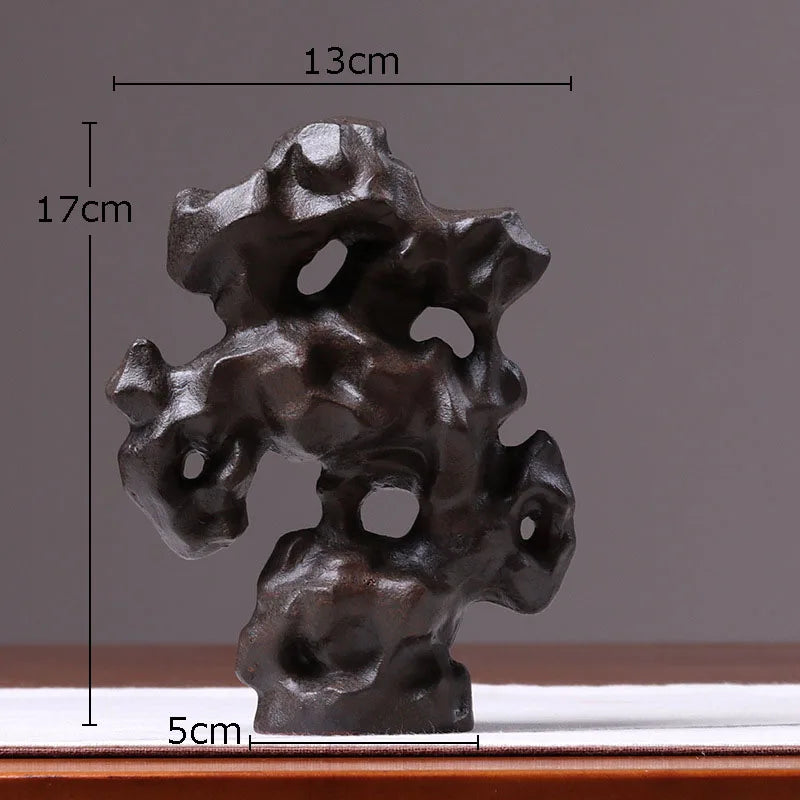 Afralia™ Taihu Stone Rockery Sculpture Desk Ornament Modern Home Decor