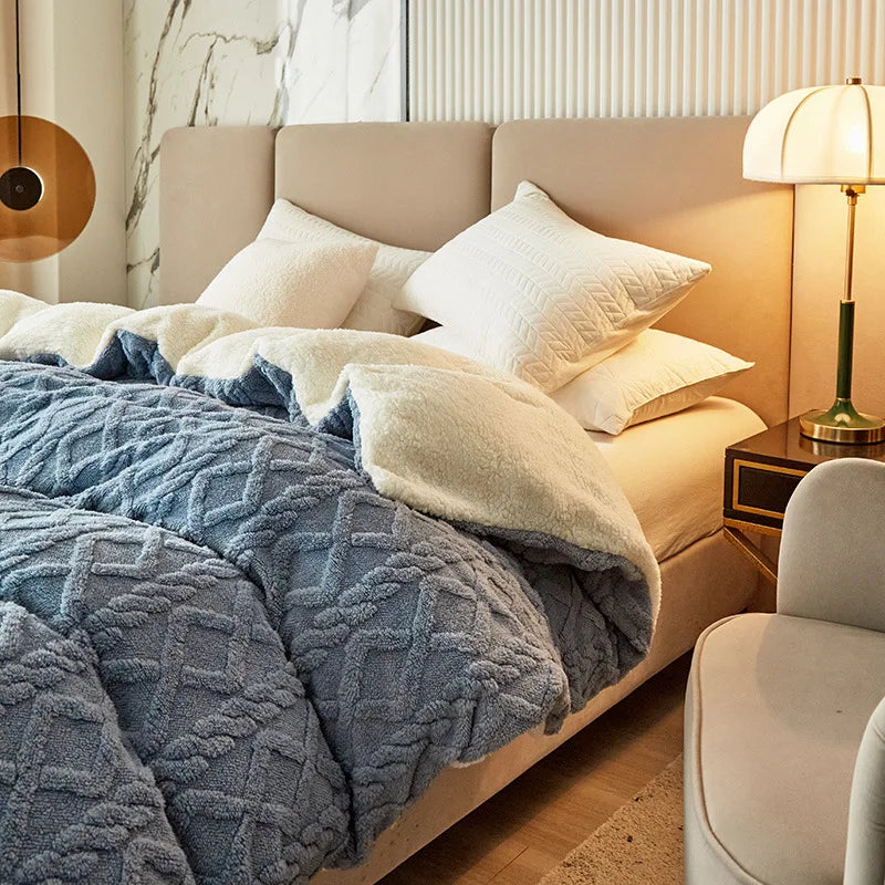 Afralia™ Dual Use Cashmere Duvet Cover: Winter Warm Plush Blanket with Double-sided Fleece