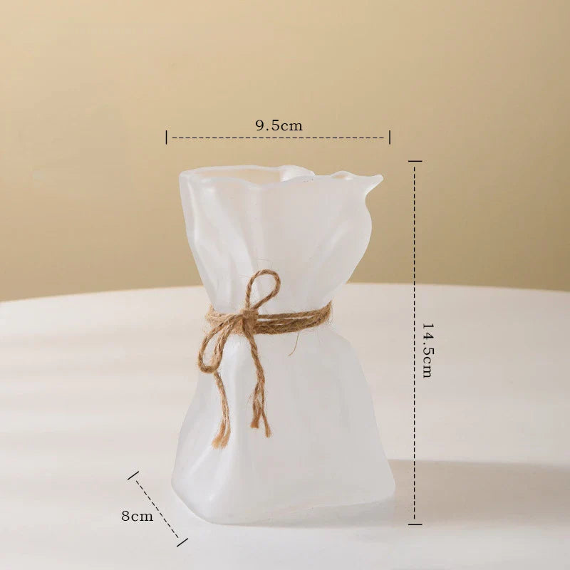 Afralia™ Clear Glass Folded Road Vase - Creative Handcrafted Hydroponic Art Vase