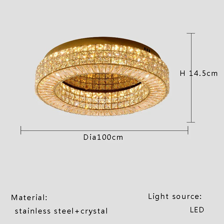 Afralia™ Crystal Two Tier Ceiling Chandelier LED Lighting for Bedroom & Living Room