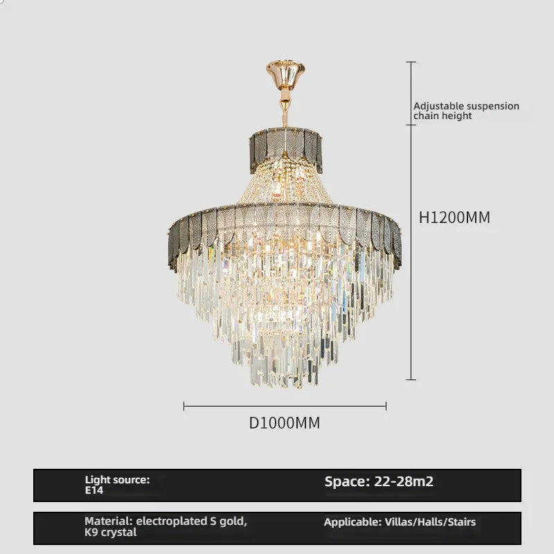 Afralia™ Crystal Chandelier: Luxurious Modern Living Room Villa Light Fixtures