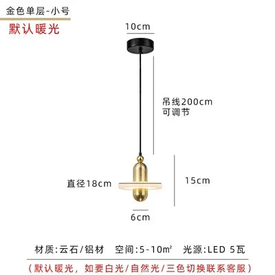 Afralia™ Nordic Marble Single Head Chandelier Luxury Lamps for Modern Restaurant & Bar