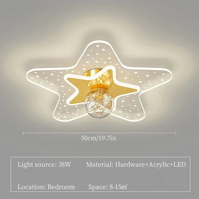 Afralia™ Modern Star LED Ceiling Lights for Living Room Bedroom Children's Room Nursery Lighting