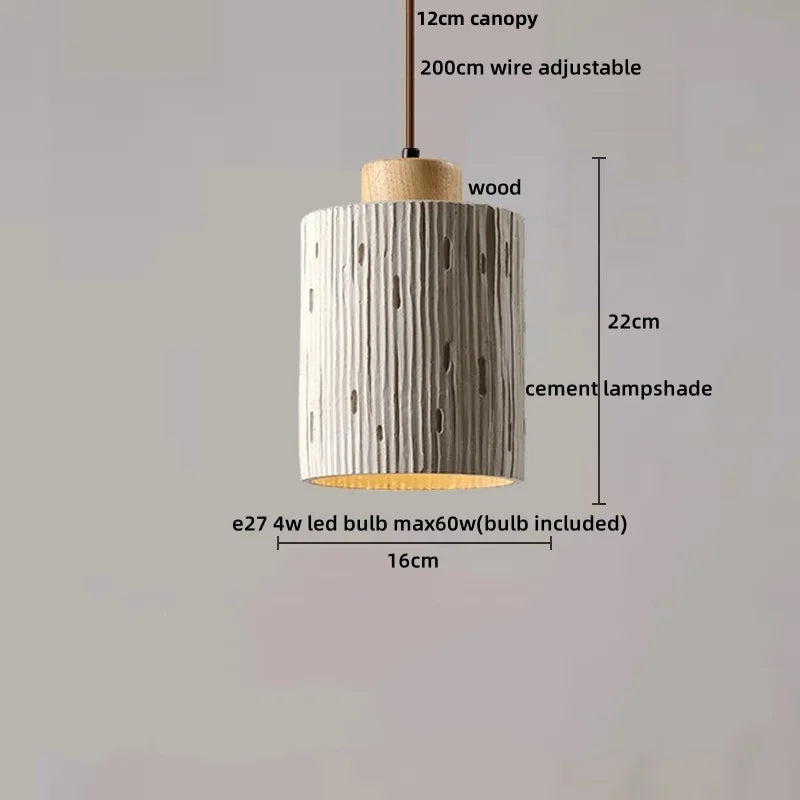 Afralia™ Modern Cement Hanging Light Fixture Aisle Bar Coffee Lampshade LED Pendant
