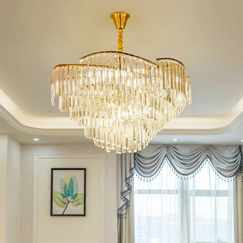 Afralia™ Crystal Chandelier: Modern LED Pendant Light for Living Room & Bedroom