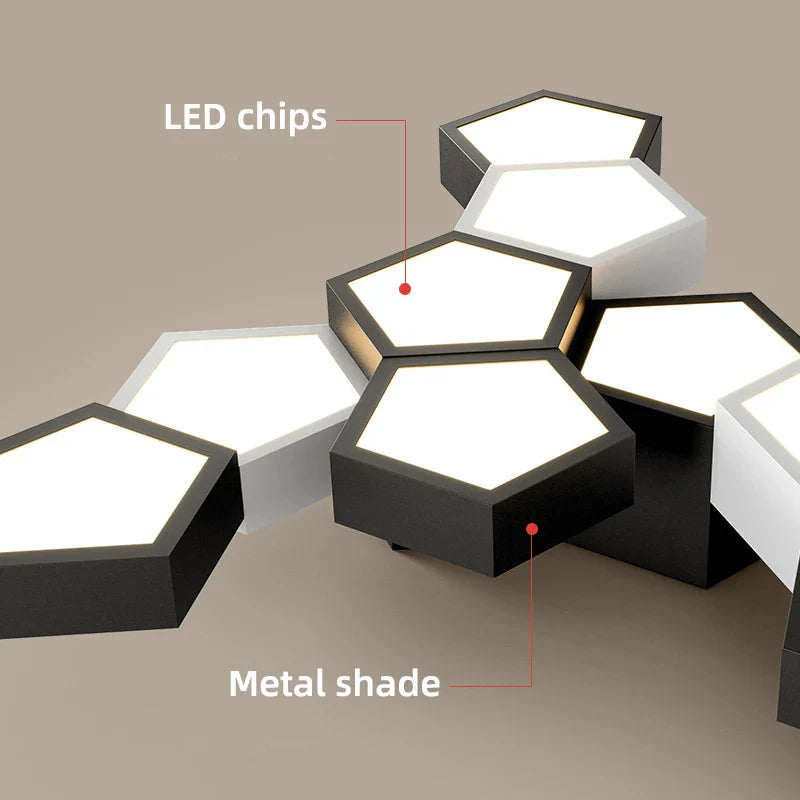 Afralia™ Geometric Ceiling Lamps: Modern & Creative Lighting Fixtures for Master Bedroom