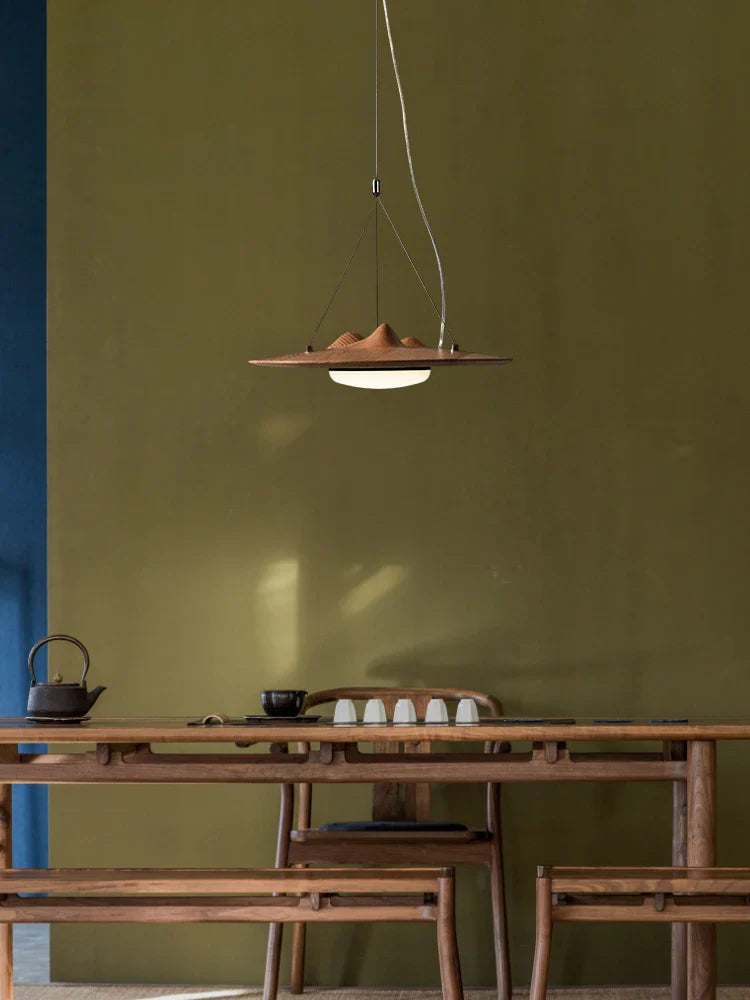 Afralia™ Vintage Ash Wood LED Pendant Lights for Home Indoor Lighting