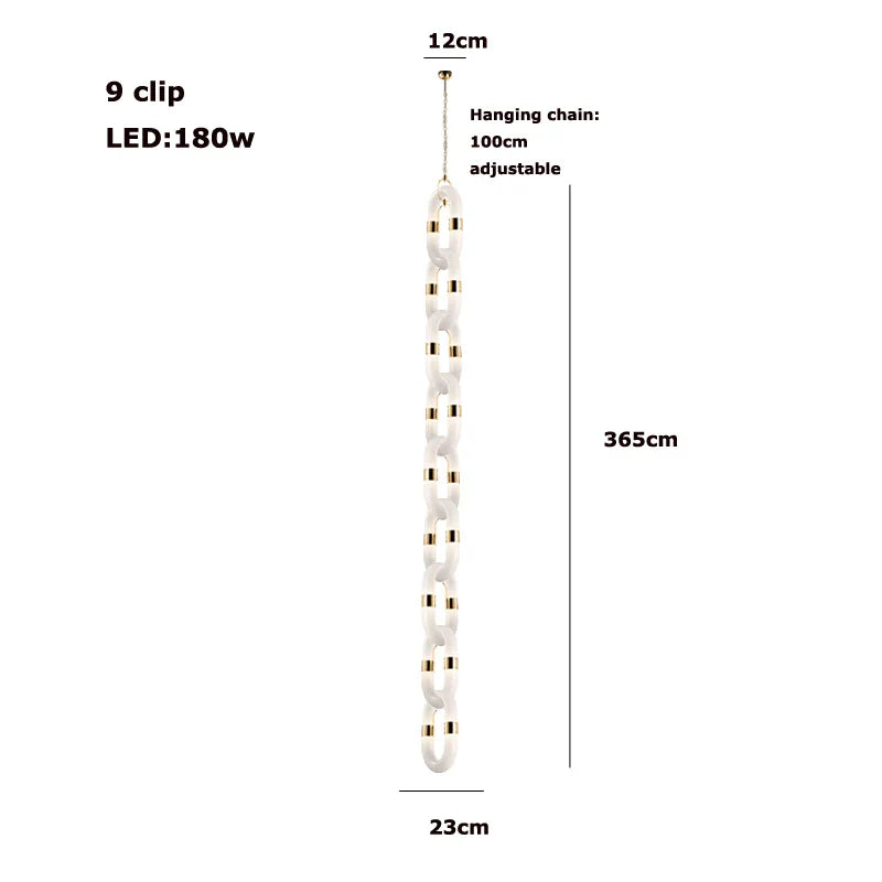 Afralia™ Gold High Ceiling LED Pendant for Trendy Decor in Living Room Villas