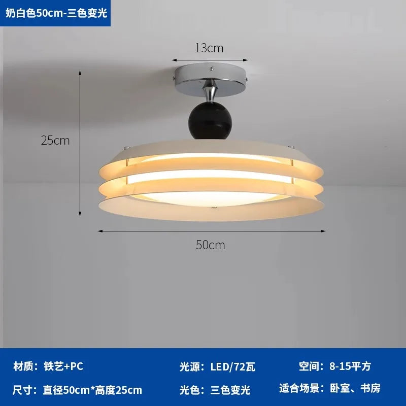 Afralia™ Wind Round Ceiling LED Light: Modern Iron Art Fixture for Home Decor & Study