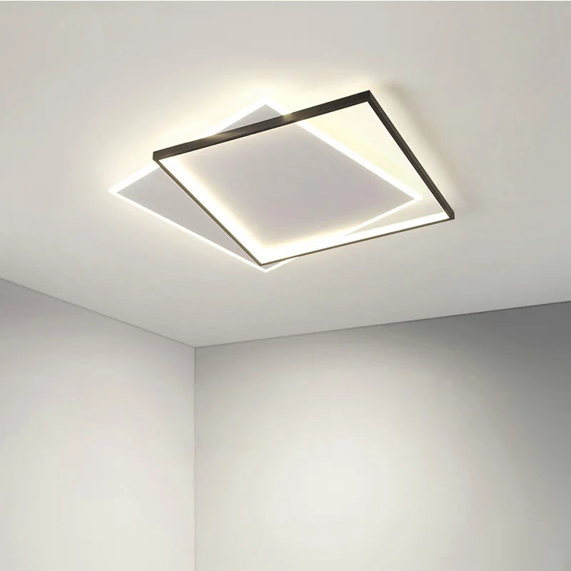 Afralia™ Simple Nordic Design Dimmable LED Ceiling Lights for Living Room, Kitchen, Bedroom