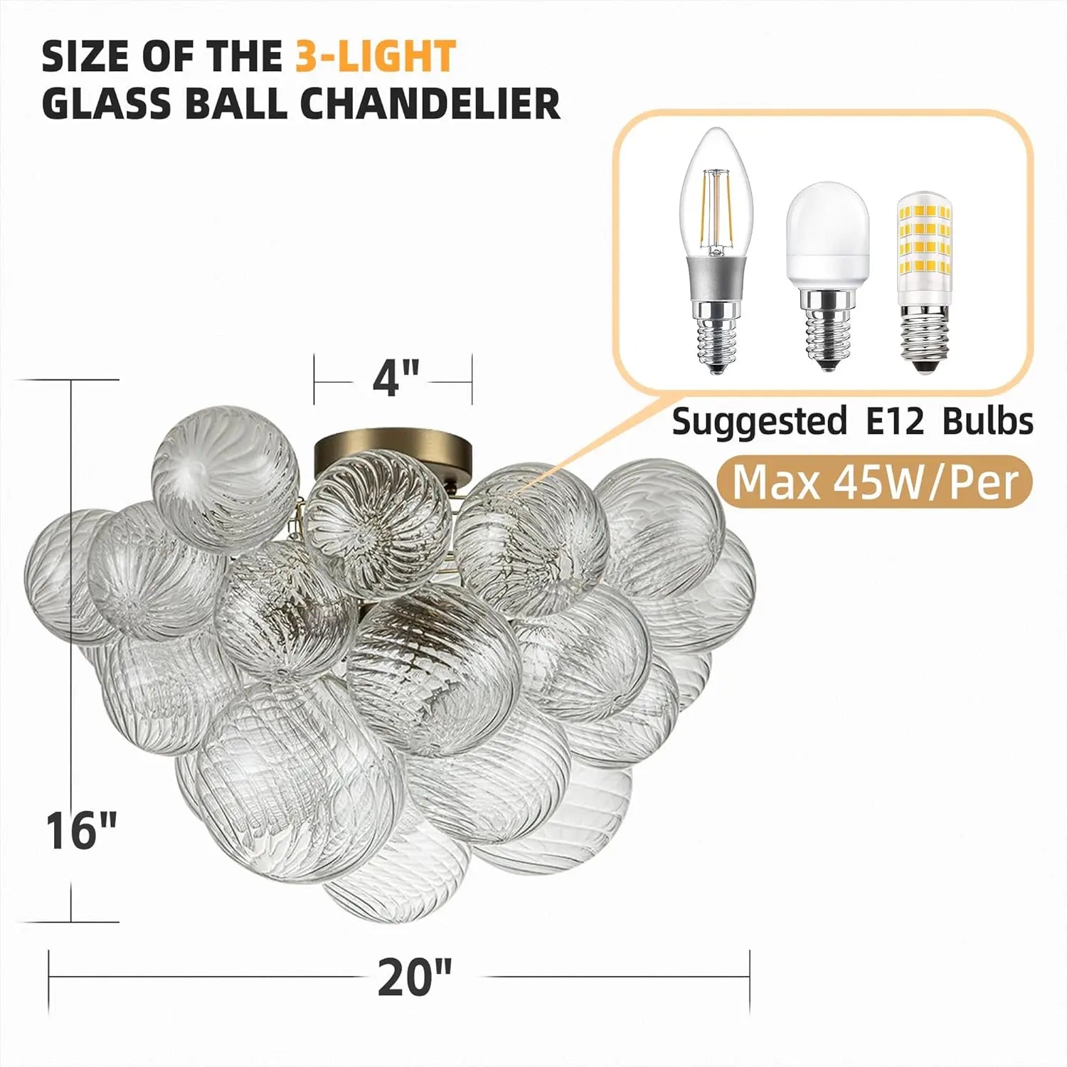 Afralia™ Nordic Bubble Ball Pendant LED Glass Kitchen Living Room Modern Lighting