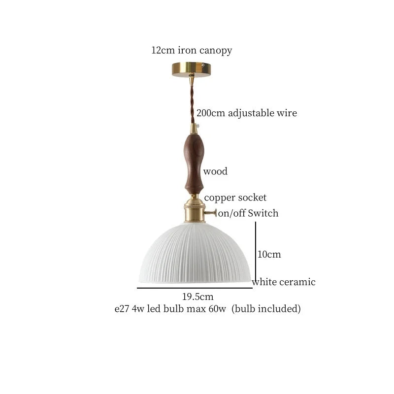 Afralia™ Ceramic LED Hanging Pendant Light - Modern Nordic Design for Home Decor