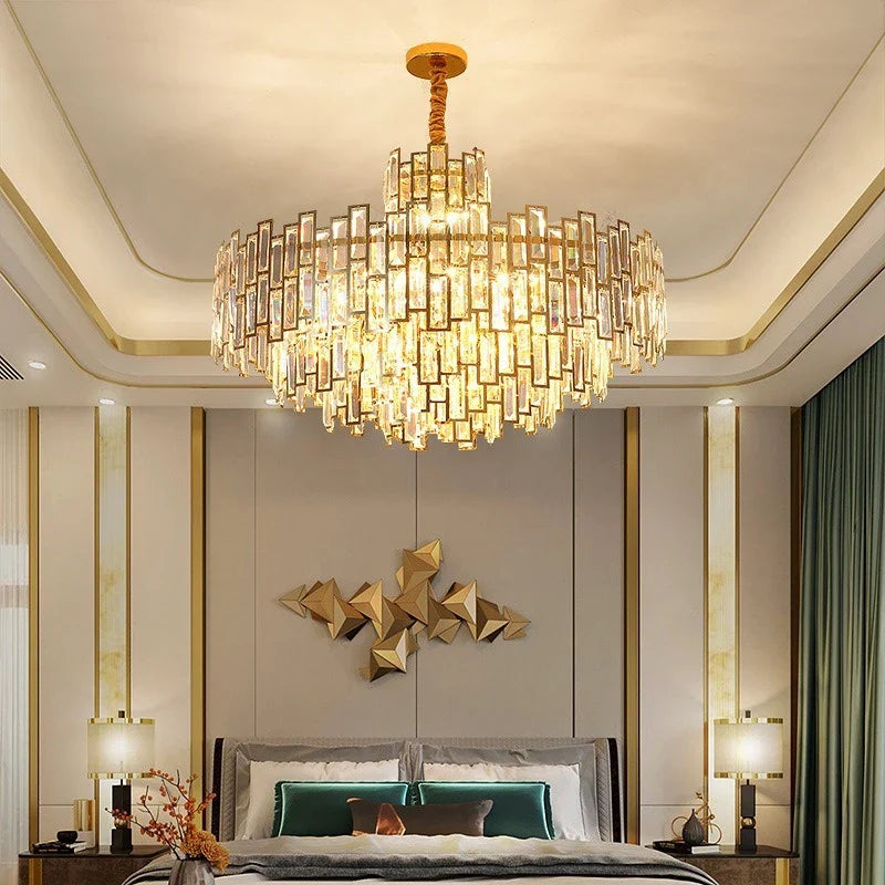 Afralia™ Golden Branch Crystal Chandelier for Bedroom & Living Room
