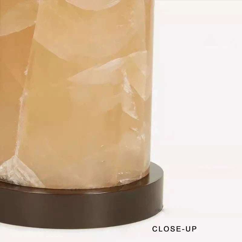 Afralia™ Yellow Jade Table Lamp Luxury Desk Light Vintage Nightstand Lamps