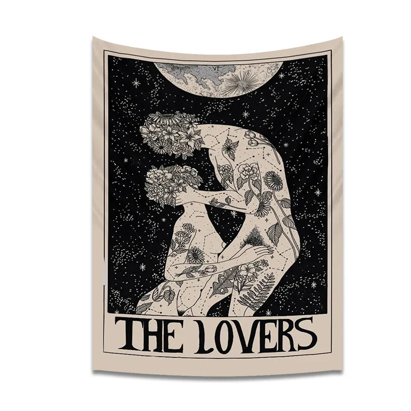 Afralia™ Lovers Tarot Tapestry for Spiritual Wall Decor and Astrology Enthusiasts