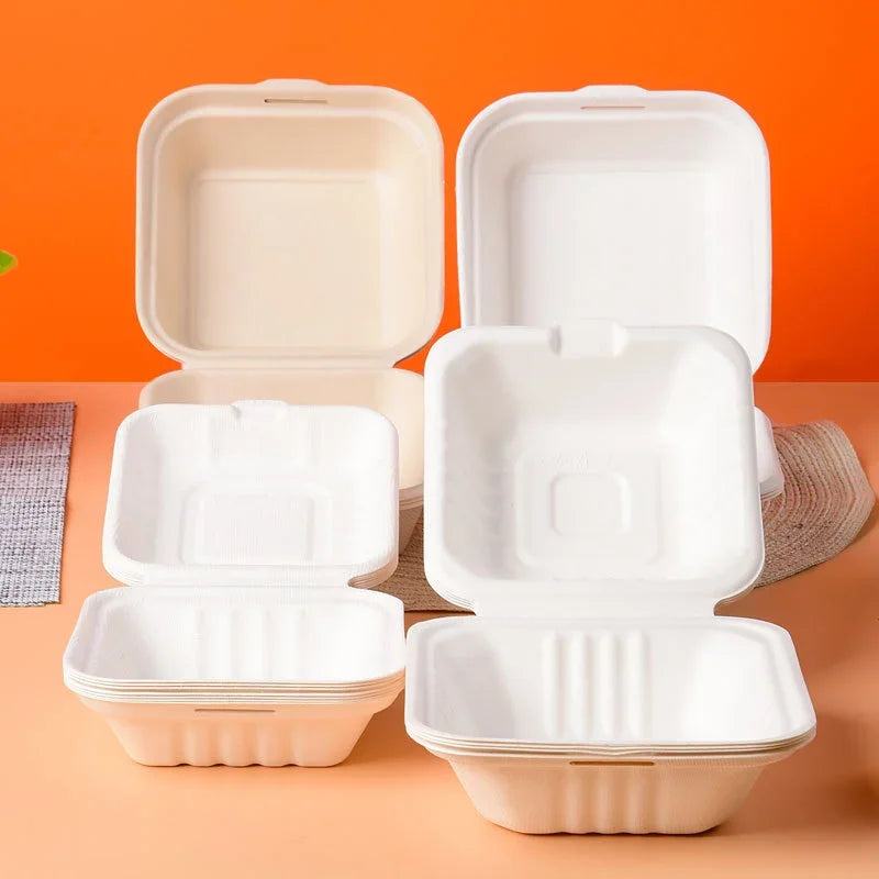 Afralia™ Biodegradable Dessert Box Set: 5Pcs Microwave Disposable Food Container