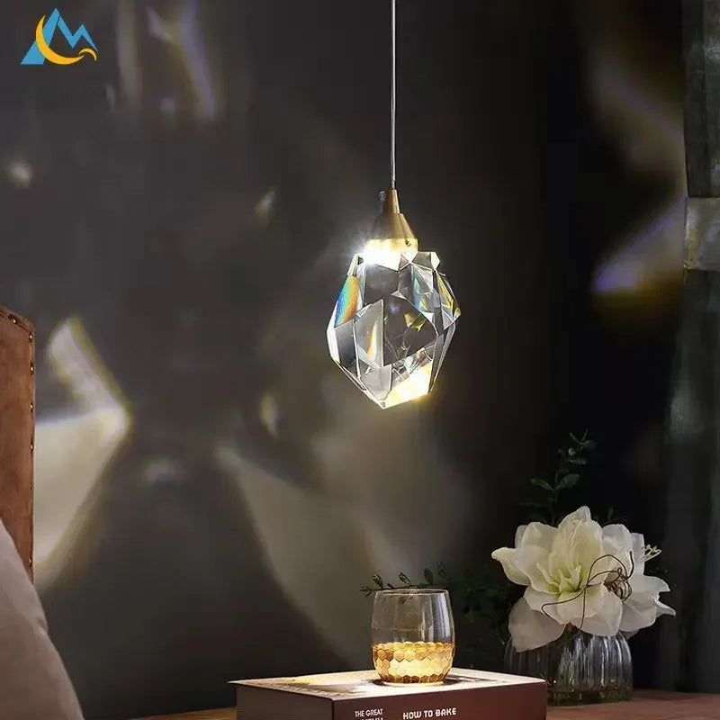 Afralia™ Nordic Crystal LED Pendant Light for Modern Living Room Decor