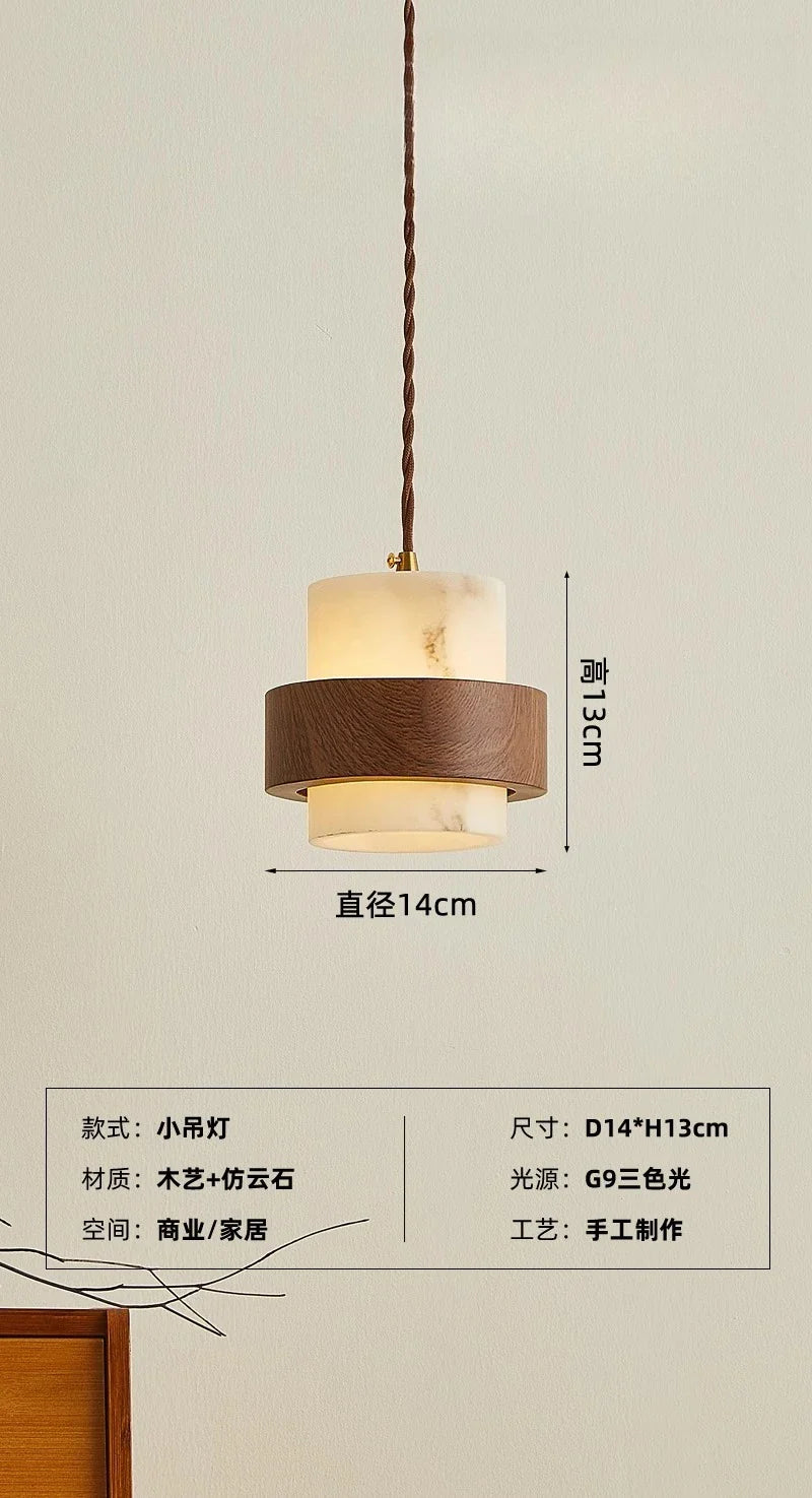 Afralia™ Marble LED Hanging Lamp for Bedroom Decor