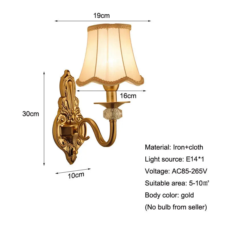 Afralia™ Fabric Shade Wall Lamp for Bedroom and Living Room Lighting