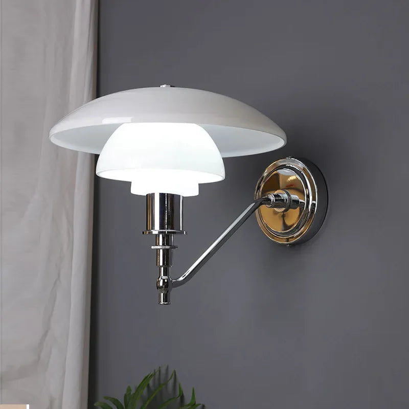 Afralia™ Glass Wall Sconce Light for Bedroom with Replaceable E27 Bulb