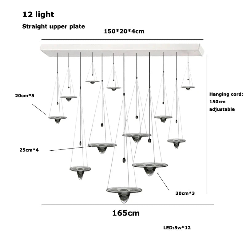 Afralia™ Clear Glass Disk LED Pendant Light - Modern Luxury Restaurant Ceiling Fixture