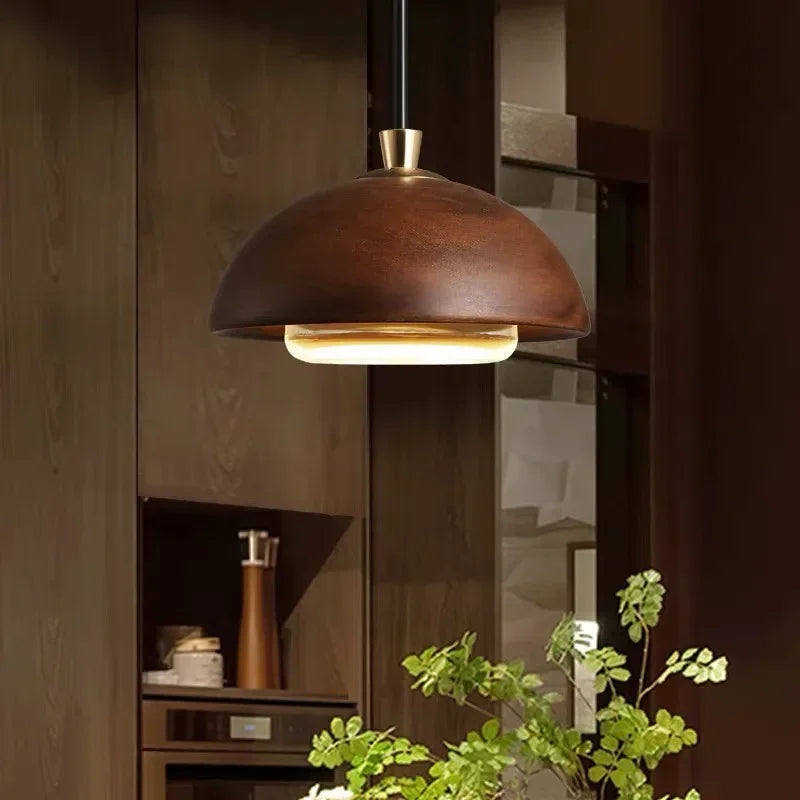 Afralia™ Nordic Wood LED Pendant - Modern Kitchen Island Hanging Light for Home & Cafe
