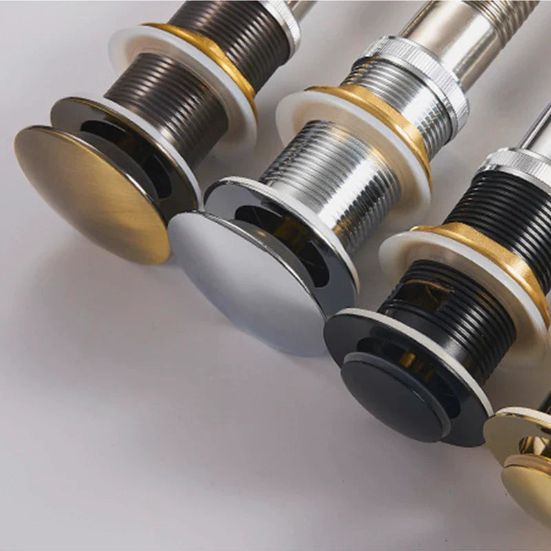 Afralia™ Gold Large Round Bathroom Pop-up Drain for Copper Washbasin Sink