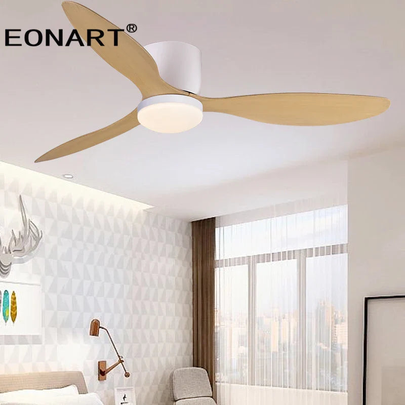 Afralia™ 52" Black DC Ceiling Fan with LED Light and Remote Control