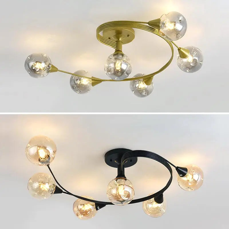 Afralia™ Glass Nordic Ceiling Chandelier for Home Decor Lighting