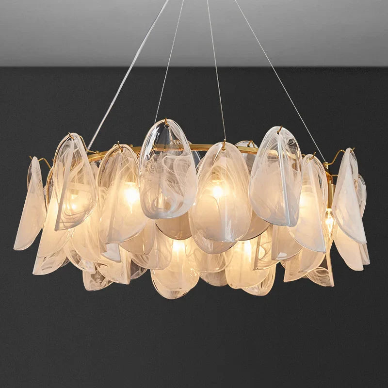 Afralia™ Glass Chandelier Pendant Lights for Luxurious Living Rooms
