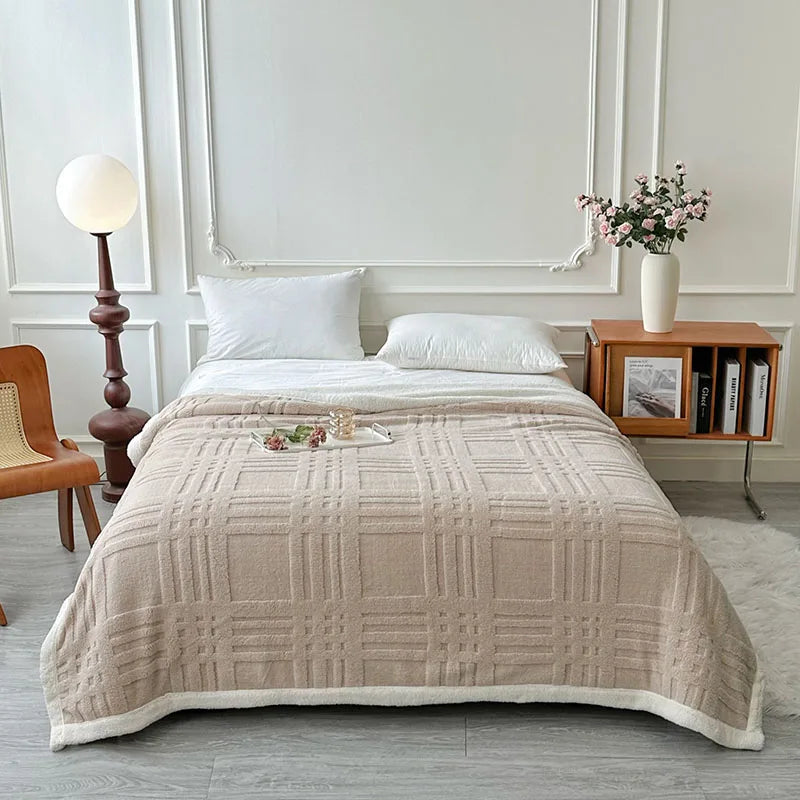 Afralia™ Velvet Jacquard Taffeta Blanket: Cozy Sofa Cover & Four-Season Quilt