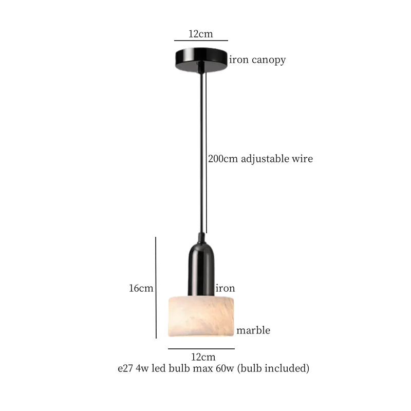 Afralia™ Cream Marble LED Pendant Light: Modern Nordic Hanging Lamp for Living, Bedroom, Kitchen