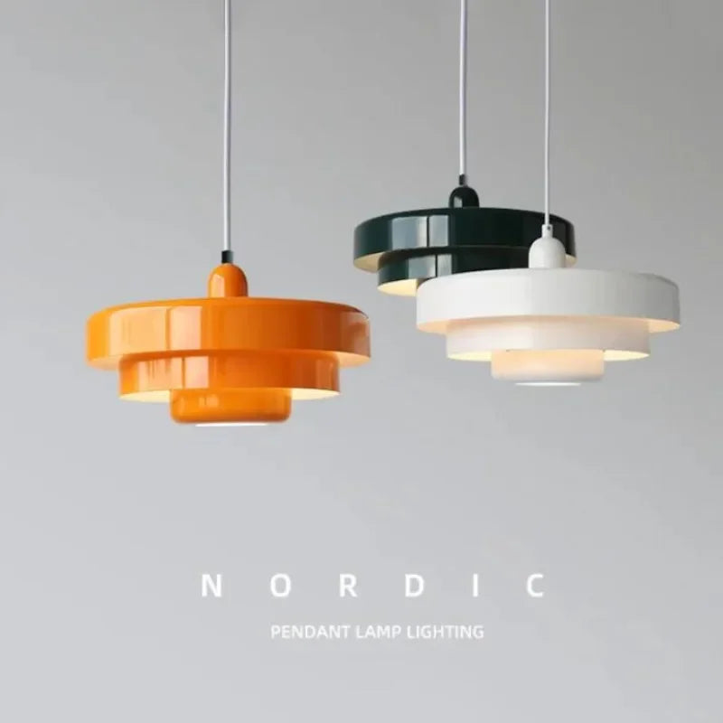 Afralia™ Retro Orange LED Chandelier for Restaurant, Home, and Bar Lighting