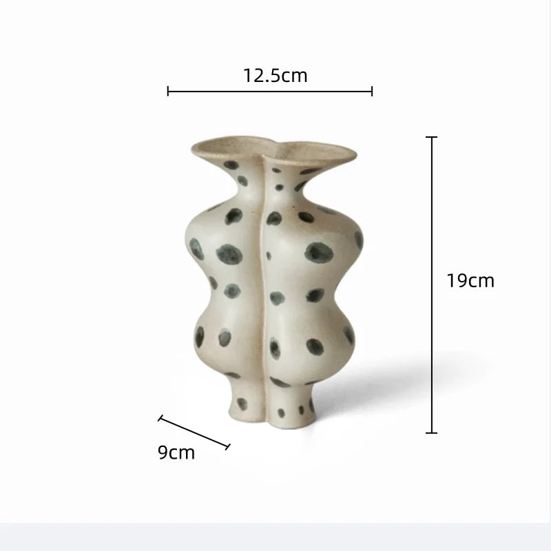 Afralia™ Hand-painted Ceramic Retro Porcelain Vase Flower Pot Home Decoration