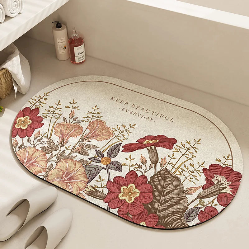 Afralia™ Velvet Bathroom Mat: Soft, Non-slip, Super Absorbent Bath Rug for Quick Drying