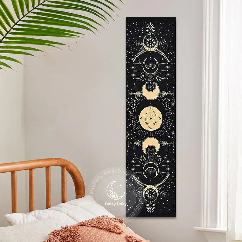 Bohemian Moon Phase Wall Hanging Tapestry by Afralia™ - Chic Home Decor