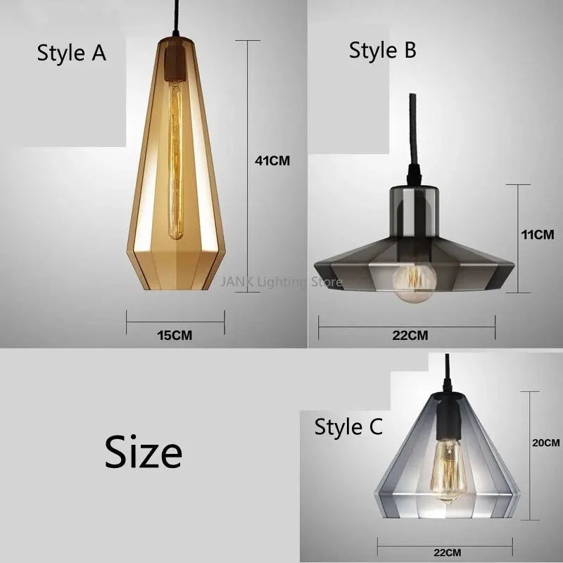 Afralia™ Modern Vintage Crystal Chandelier Glass Pendant Lights Industrial Kitchen Living Room LED Lamps