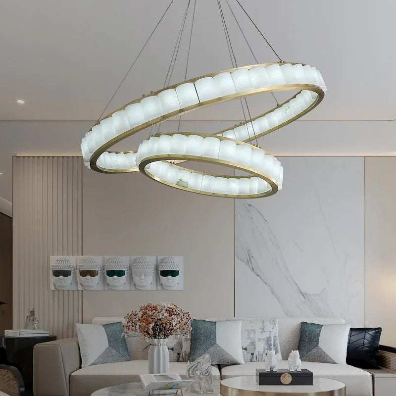 Afralia™ Spanish Marble Chandelier: Luxury LED Lighting for Villa, Hotel & Duplex Decor