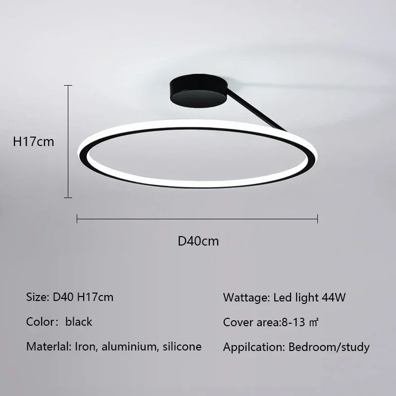 Afralia™ Modern Circle LED Chandelier for Living Room Dining Bedroom Kitchen Pendant Light Fixture
