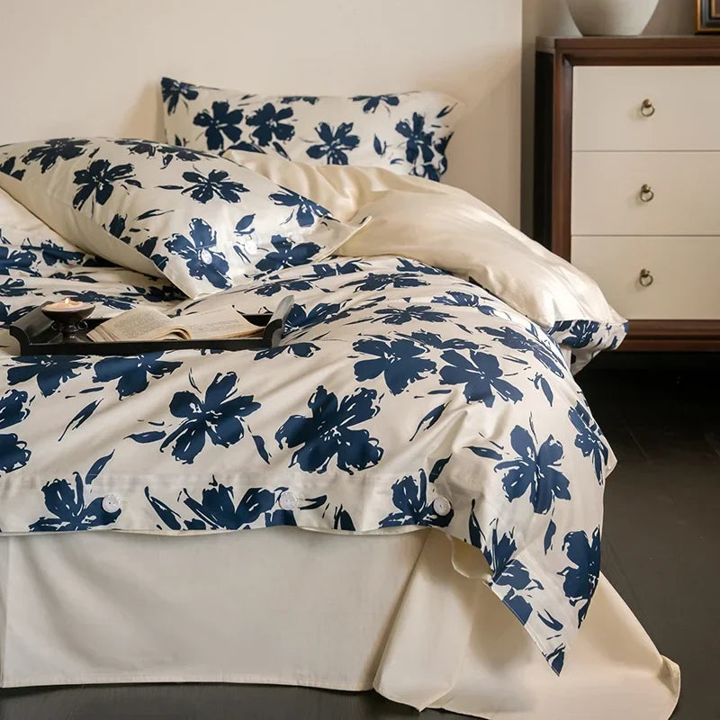 Afralia™ 100S Egyptian Cotton Bedding Set Queen King Euro Size Sheets Duvet Pillowcase