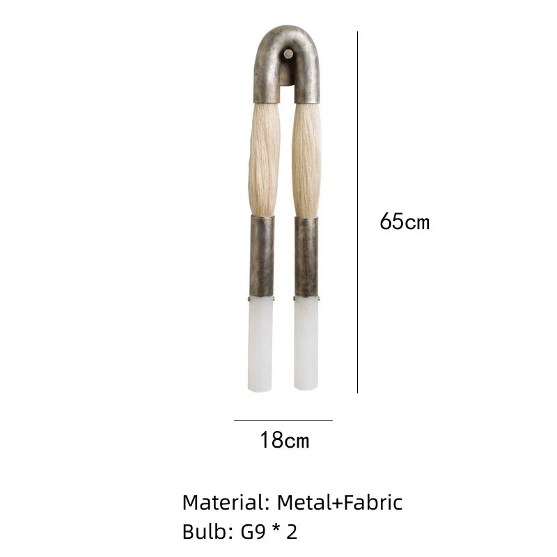 Afralia™ HORSEHAIR Wall Lamp Old Gold Silver Black Metal Cloth Light